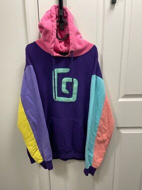 Jacob Purple and Teal Colorblock Sweatshirt/A144